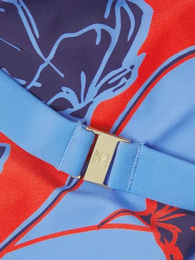 Milly Women's Skewed Petal Strapless One-Piece Swimsuit - Orange Blue - Size Medium | Thumbnail 6 Milly Women's Skewed Petal Strapless One-Piece Swimsuit - Orange Blue - Size Medium | Thumbnail 6