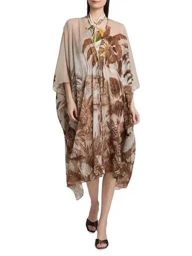 Kobi Halperin Women's Everleigh Printed Chiffon Cover-Up Dress - Natural Multi - Size XL | Thumbnail 3 Kobi Halperin Women's Everleigh Printed Chiffon Cover-Up Dress - Natural Multi - Size XL | Thumbnail 3