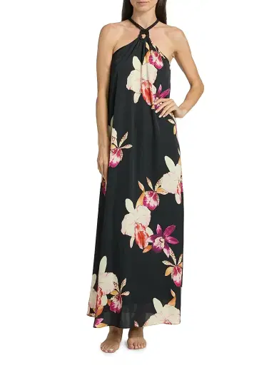 Kobi Halperin Women's Jennie Halterneck Maxi Dress - Black Multi | Thumbnail 3 Kobi Halperin Women's Jennie Halterneck Maxi Dress - Black Multi | Thumbnail 3