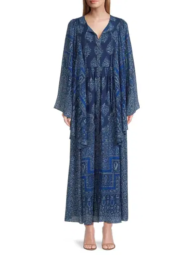 Kobi Halperin Women's Salem Chiffon Maxi Dress - Indigo Multi | Thumbnail 2 Kobi Halperin Women's Salem Chiffon Maxi Dress - Indigo Multi | Thumbnail 2