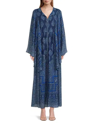 Kobi Halperin Women's Salem Chiffon Maxi Dress - Indigo Multi | Thumbnail 3 Kobi Halperin Women's Salem Chiffon Maxi Dress - Indigo Multi | Thumbnail 3