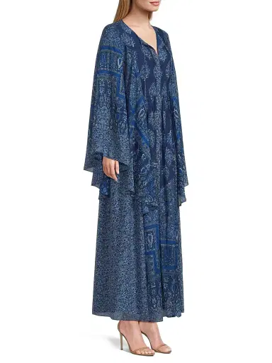 Kobi Halperin Women's Salem Chiffon Maxi Dress - Indigo Multi | Thumbnail 4 Kobi Halperin Women's Salem Chiffon Maxi Dress - Indigo Multi | Thumbnail 4