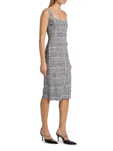 Chiara Boni La Petite Robe Women's Tweed Sleeveless Sheath Midi-Dress | Thumbnail 4 Chiara Boni La Petite Robe Women's Tweed Sleeveless Sheath Midi-Dress | Thumbnail 4