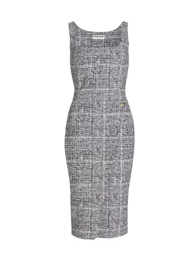 Chiara Boni La Petite Robe Women's Tweed Sleeveless Sheath Midi-Dress | Thumbnail 1 Chiara Boni La Petite Robe Women's Tweed Sleeveless Sheath Midi-Dress | Thumbnail 1