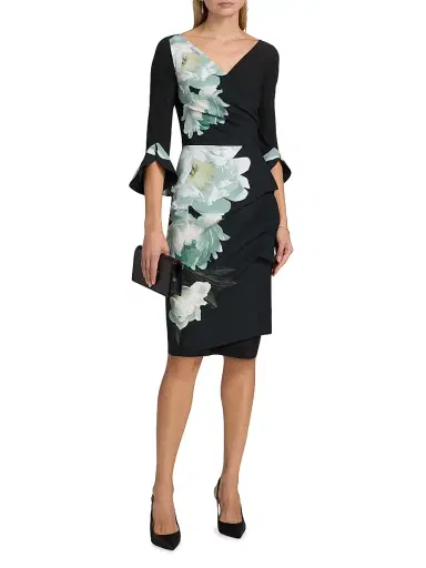 Chiara Boni La Petite Robe Women's Triana Floral Wrap Knee-Length Dress | Thumbnail 3 Chiara Boni La Petite Robe Women's Triana Floral Wrap Knee-Length Dress | Thumbnail 3