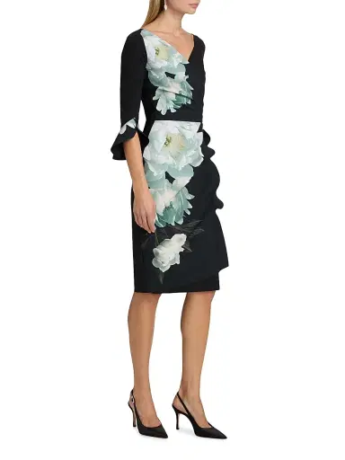 Chiara Boni La Petite Robe Women's Triana Floral Wrap Knee-Length Dress | Thumbnail 4 Chiara Boni La Petite Robe Women's Triana Floral Wrap Knee-Length Dress | Thumbnail 4