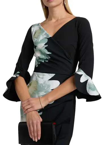 Chiara Boni La Petite Robe Women's Triana Floral Wrap Knee-Length Dress | Thumbnail 6 Chiara Boni La Petite Robe Women's Triana Floral Wrap Knee-Length Dress | Thumbnail 6
