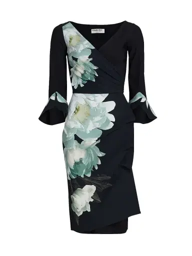 Chiara Boni La Petite Robe Women's Triana Floral Wrap Knee-Length Dress | Thumbnail 1 Chiara Boni La Petite Robe Women's Triana Floral Wrap Knee-Length Dress | Thumbnail 1