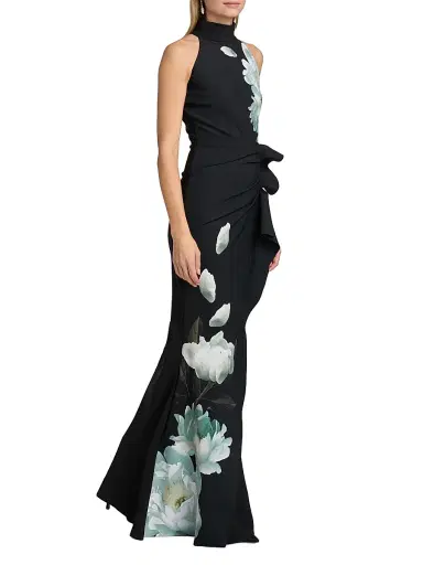 Chiara Boni La Petite Robe Women's Gudrum Floral Trumpet Gown | Thumbnail 4 Chiara Boni La Petite Robe Women's Gudrum Floral Trumpet Gown | Thumbnail 4