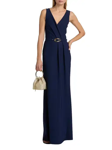 Chiara Boni La Petite Robe Women's Heiha Surplice Belted Gown | Thumbnail 2 Chiara Boni La Petite Robe Women's Heiha Surplice Belted Gown | Thumbnail 2