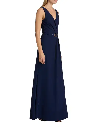 Chiara Boni La Petite Robe Women's Heiha Surplice Belted Gown | Thumbnail 4 Chiara Boni La Petite Robe Women's Heiha Surplice Belted Gown | Thumbnail 4