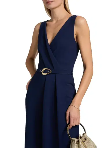 Chiara Boni La Petite Robe Women's Heiha Surplice Belted Gown | Thumbnail 6 Chiara Boni La Petite Robe Women's Heiha Surplice Belted Gown | Thumbnail 6