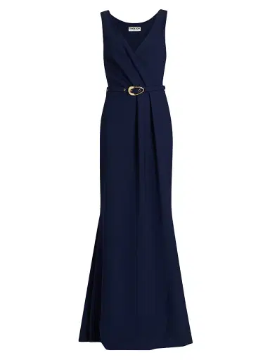 Chiara Boni La Petite Robe Women's Heiha Surplice Belted Gown | Thumbnail 1 Chiara Boni La Petite Robe Women's Heiha Surplice Belted Gown | Thumbnail 1