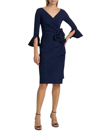 Chiara Boni La Petite Robe Women's Triana Mock Wrap Cocktail Dress - Blue Notte | Thumbnail 2 Chiara Boni La Petite Robe Women's Triana Mock Wrap Cocktail Dress - Blue Notte | Thumbnail 2