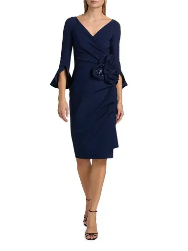 Chiara Boni La Petite Robe Women's Triana Mock Wrap Cocktail Dress - Blue Notte | Thumbnail 3 Chiara Boni La Petite Robe Women's Triana Mock Wrap Cocktail Dress - Blue Notte | Thumbnail 3