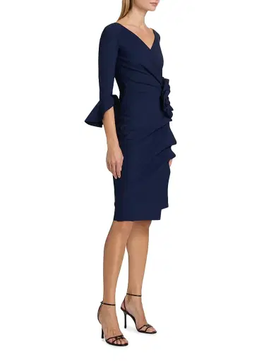 Chiara Boni La Petite Robe Women's Triana Mock Wrap Cocktail Dress - Blue Notte | Thumbnail 4 Chiara Boni La Petite Robe Women's Triana Mock Wrap Cocktail Dress - Blue Notte | Thumbnail 4
