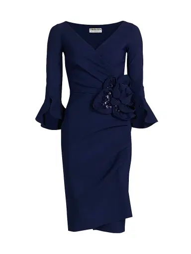 Chiara Boni La Petite Robe Women's Triana Mock Wrap Cocktail Dress - Blue Notte | Thumbnail 1 Chiara Boni La Petite Robe Women's Triana Mock Wrap Cocktail Dress - Blue Notte | Thumbnail 1