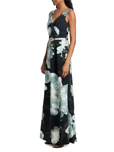 Chiara Boni La Petite Robe Women's Heiha Floral Belted A-Line Gown - Cher White | Thumbnail 4 Chiara Boni La Petite Robe Women's Heiha Floral Belted A-Line Gown - Cher White | Thumbnail 4