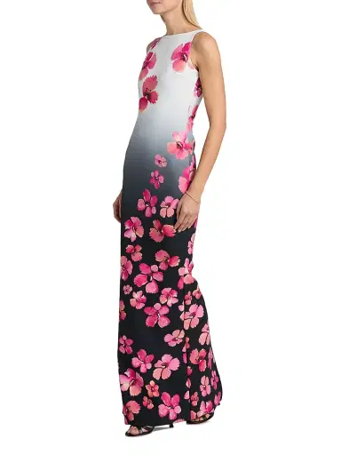 Chiara Boni La Petite Robe Women's Iwoo Floral Sleeveless Column Gown | Thumbnail 2 Chiara Boni La Petite Robe Women's Iwoo Floral Sleeveless Column Gown | Thumbnail 2