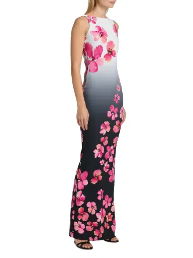 Chiara Boni La Petite Robe Women's Iwoo Floral Sleeveless Column Gown | Thumbnail 4 Chiara Boni La Petite Robe Women's Iwoo Floral Sleeveless Column Gown | Thumbnail 4