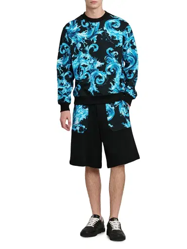 Versace Jeans Couture Men's Cotton Gym Shorts - Black - Size Small | Thumbnail 2 Versace Jeans Couture Men's Cotton Gym Shorts - Black - Size Small | Thumbnail 2