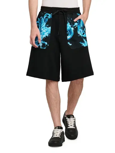 Versace Jeans Couture Men's Cotton Gym Shorts - Black - Size Small | Thumbnail 3 Versace Jeans Couture Men's Cotton Gym Shorts - Black - Size Small | Thumbnail 3