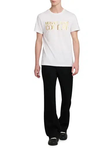 Versace Jeans Couture Men's Logo Stretch-Cotton Crewneck T-Shirt | Thumbnail 2 Versace Jeans Couture Men's Logo Stretch-Cotton Crewneck T-Shirt | Thumbnail 2
