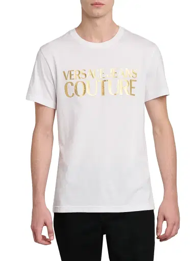 Versace Jeans Couture Men's Logo Stretch-Cotton Crewneck T-Shirt | Thumbnail 3 Versace Jeans Couture Men's Logo Stretch-Cotton Crewneck T-Shirt | Thumbnail 3