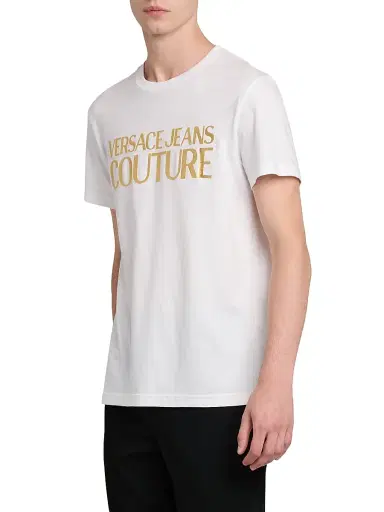 Versace Jeans Couture Men's Logo Stretch-Cotton Crewneck T-Shirt | Thumbnail 4 Versace Jeans Couture Men's Logo Stretch-Cotton Crewneck T-Shirt | Thumbnail 4
