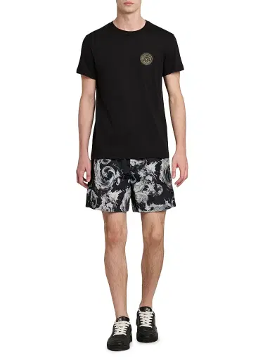 Versace Jeans Couture Men's Filigree Drawstring Shorts - Black Gold - Size 38 | Thumbnail 2 Versace Jeans Couture Men's Filigree Drawstring Shorts - Black Gold - Size 38 | Thumbnail 2