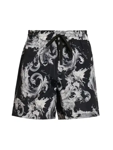 Versace Jeans Couture Men's Filigree Drawstring Shorts - Black Gold - Size 38 | Thumbnail 1 Versace Jeans Couture Men's Filigree Drawstring Shorts - Black Gold - Size 38 | Thumbnail 1