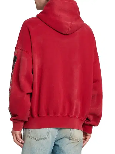 Amiri Men's Bones Studded Cotton Zip-Up Hoodie - Redrose | Thumbnail 5 Amiri Men's Bones Studded Cotton Zip-Up Hoodie - Redrose | Thumbnail 5
