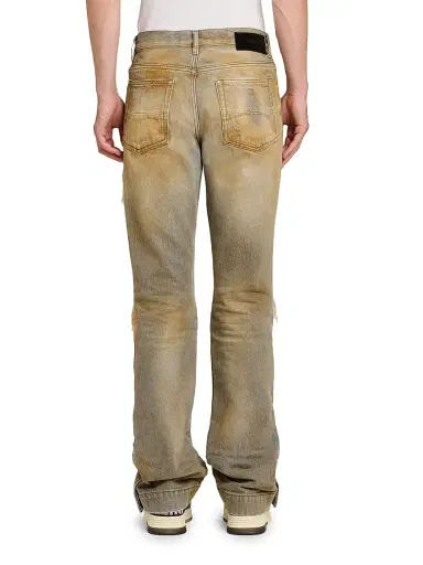 Amiri Men's Mx1 Distressed Denim Mid-Rise Straight-Leg Jeans - Rust Indigo | Thumbnail 5 Amiri Men's Mx1 Distressed Denim Mid-Rise Straight-Leg Jeans - Rust Indigo | Thumbnail 5