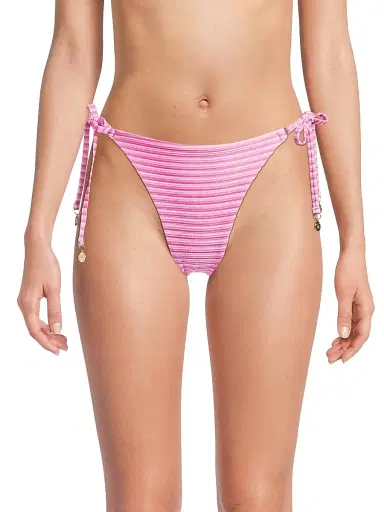 Milly Women's Stripe String Bikini Bottom - Pink Multi - Size Large | Thumbnail 3 Milly Women's Stripe String Bikini Bottom - Pink Multi - Size Large | Thumbnail 3