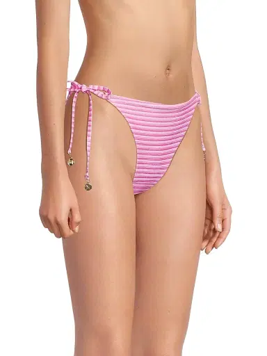 Milly Women's Stripe String Bikini Bottom - Pink Multi - Size Large | Thumbnail 4 Milly Women's Stripe String Bikini Bottom - Pink Multi - Size Large | Thumbnail 4