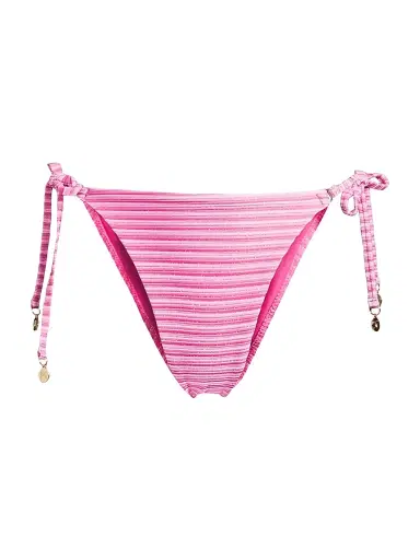 Milly Women's Stripe String Bikini Bottom - Pink Multi - Size Large | Thumbnail 1 Milly Women's Stripe String Bikini Bottom - Pink Multi - Size Large | Thumbnail 1