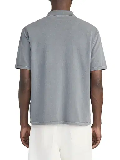 Frame Men's Washed Light Pique Polo Shirt | Thumbnail 6 Frame Men's Washed Light Pique Polo Shirt | Thumbnail 6