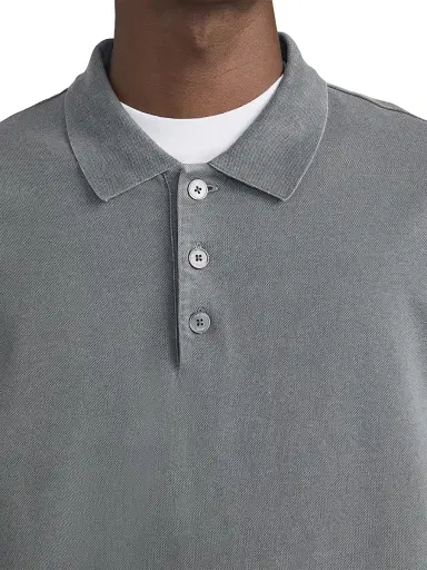 Frame Men's Washed Light Pique Polo Shirt | Thumbnail 7 Frame Men's Washed Light Pique Polo Shirt | Thumbnail 7