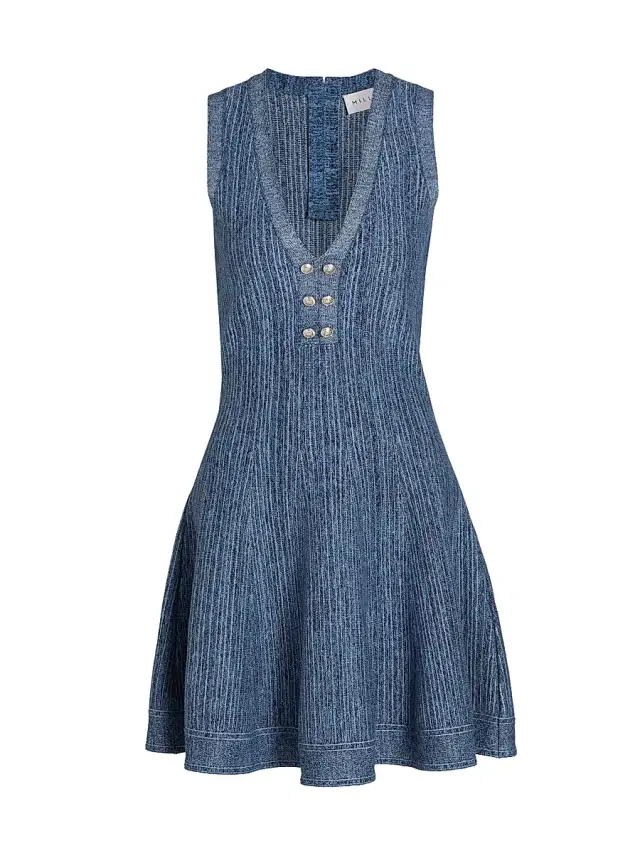 Women's Shelby Pinstriped Knit Fit & Flare Minidress - Blue Multi Women's Shelby Pinstriped Knit Fit & Flare Minidress - Blue Multi