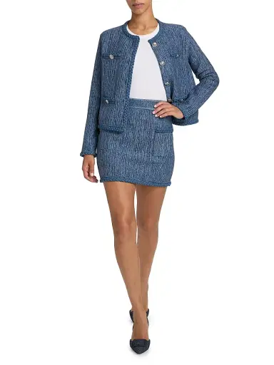 Milly Women's Soleil Pinstriped Knit Miniskirt | Thumbnail 2 Milly Women's Soleil Pinstriped Knit Miniskirt | Thumbnail 2