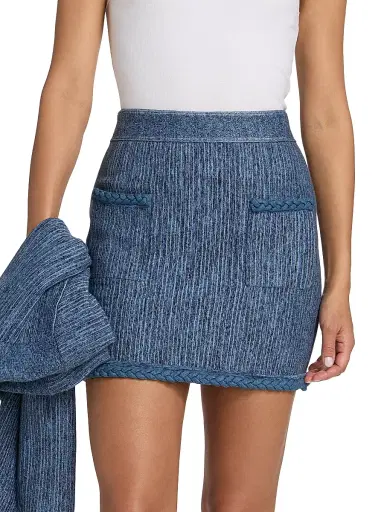 Milly Women's Soleil Pinstriped Knit Miniskirt | Thumbnail 3 Milly Women's Soleil Pinstriped Knit Miniskirt | Thumbnail 3