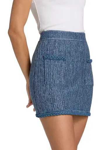 Milly Women's Soleil Pinstriped Knit Miniskirt | Thumbnail 4 Milly Women's Soleil Pinstriped Knit Miniskirt | Thumbnail 4