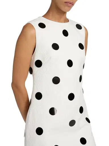 Milly Women's Ivette Embellished Jacquard Sleeveless Minidress - White Black | Thumbnail 6 Milly Women's Ivette Embellished Jacquard Sleeveless Minidress - White Black | Thumbnail 6