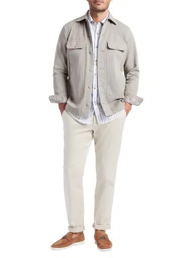 Robert Graham Men's Guston Woven Cotton Shirt Jacket - Cement - Size XXL | Thumbnail 2 Robert Graham Men's Guston Woven Cotton Shirt Jacket - Cement - Size XXL | Thumbnail 2