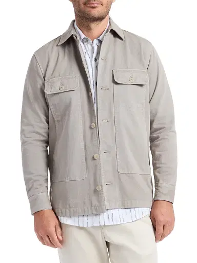 Robert Graham Men's Guston Woven Cotton Shirt Jacket - Cement - Size XXL | Thumbnail 3 Robert Graham Men's Guston Woven Cotton Shirt Jacket - Cement - Size XXL | Thumbnail 3