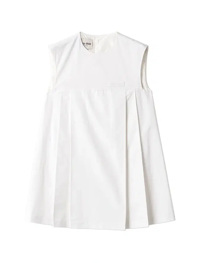Women's Poplin Mini-Dress - White Women's Poplin Mini-Dress - White