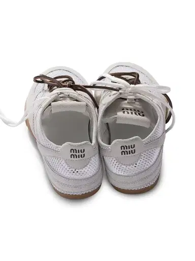 Miu Miu Women's Gymnasium Mesh and Suede Sneakers - White | Thumbnail 2 Miu Miu Women's Gymnasium Mesh and Suede Sneakers - White | Thumbnail 2