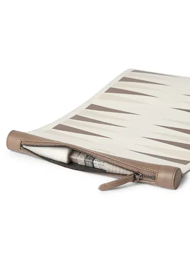 Brunello Cucinelli Calfskin and Krion Portable Backgammon Set - Milk | Thumbnail 3 Brunello Cucinelli Calfskin and Krion Portable Backgammon Set - Milk | Thumbnail 3