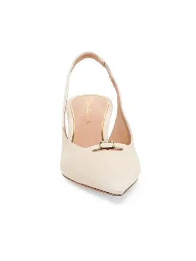 Santoni Women's Sabine Suede Slingback Pumps - Beige | Thumbnail 2 Santoni Women's Sabine Suede Slingback Pumps - Beige | Thumbnail 2