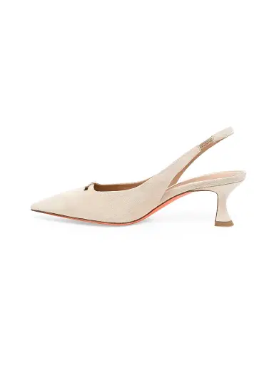 Santoni Women's Sabine Suede Slingback Pumps - Beige | Thumbnail 4 Santoni Women's Sabine Suede Slingback Pumps - Beige | Thumbnail 4